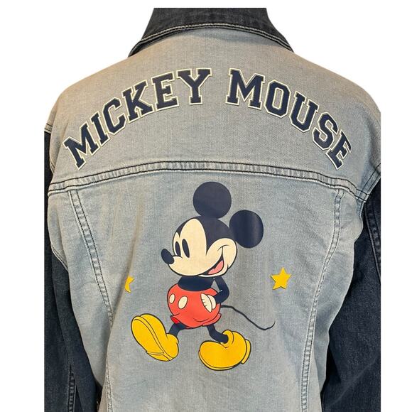 Disney Her Universe Mickey Mouse Denim Jacket Women’s Large Patchwork Vintage - Picture 5 of 15